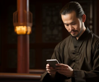 man_reading_the_i_ching_book_while_using_a_smartphone1695046377