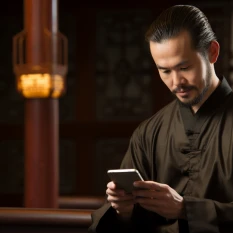 man_reading_the_i_ching_book_while_using_a_smartphone1695046377